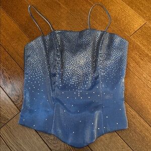 Vintage glitter corset top